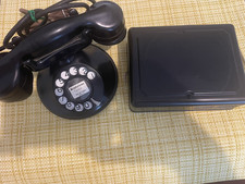 Vintage 1927 Monophone Black Rotary Dial Telephone Desk/Plate & Cords picture