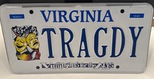 Exp. Va Personalized Vanity License Plate Deer Virginia Arts Tragedy TRAGDY SIgn picture