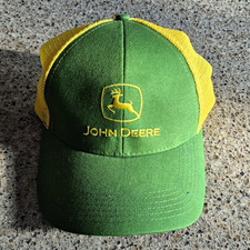 Vintage John Deere Mesh Trucker Hat Snapback K-Products Green Yellow Patch Cap picture