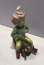 Vintage Pixie Elf Riding Beetle Hand Painted Porcelain Occupied Japan Figurine ￼ picture
