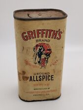 Griffith's SPICE TIN Ground Allspice VINTAGE Elephant CAN Chicago  picture