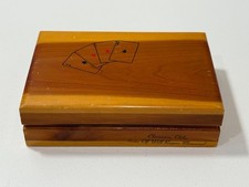Vintage J.B. Deere Cedarcraft Will Rogers Memorial  2 Deck Playing Card Box picture