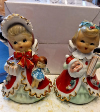 Geo Z Lefton Shopper Girl Christmas Angel Bell Figurines, Set of 2, 4