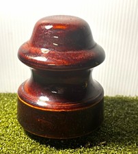 Vintage Brown Glazed Porcelain Ceramic Electrical Insulator Pin Type Unmarked picture