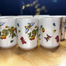 Vintage Lenwile Ardalt Japan Springtime Strawberry Butterfly Ladybug Mugs Lot 7 picture