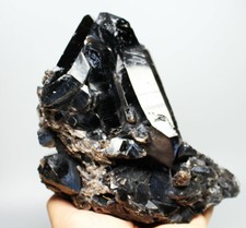 2.54lb Natural Rare Beautiful Black QUARTZ Crystal Cluster Mineral Specimen picture