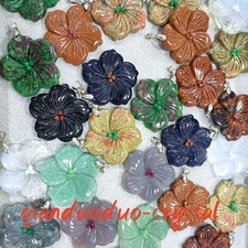 5pcs Mix Natural Quartz Skull Carved Crystal Flower Skull Reiki Healing Decor picture