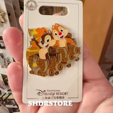 Disney pin authentic 2026 Chip dale mine train shanghai disneyland picture