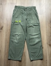 60s VINTAGE OG 107 Military Fatigue Pants Size 29x25 Repaired Vietnam ORIGINAL picture