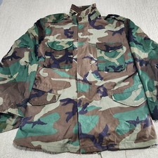 Vintage M65 Field Coat Men M Long Woodland Camo USA Made No Liner Cold Weather picture