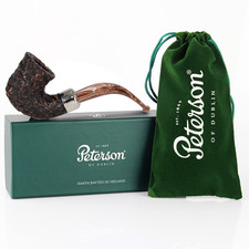 Peterson Pipes Derry Rusticated 05 Fishtail, 3mm, Bent Dublin Briar Tobacco Pipe picture