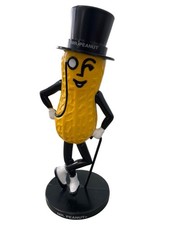 Vintage 90s Planters Mr. Peanut Coin Bank Figurine Black Yellow 1990 Collectible picture