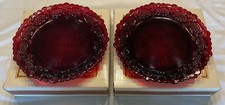 2 Avon 1876 Cape Cod Collection Ruby Red 7.25” Dessert Salad Plate Original Box picture