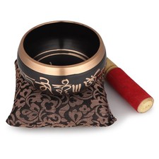 Tibetan Singing Bowl 4 Inch Black Set with Beater and Cushion picture
