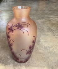 Antique Legras Rubis French Art Nouveau Floral Cameo Glass Vase Ovington NewYork picture