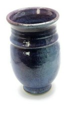 PURPLE GLAZED VASE WERNER ARTIST SIGNED POTTERY CERAMIC VASE CHIC BOHO 6