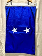 Vintage U.S. Navy 2-Star Rear Admiral Flag Blue White Stars Size 7 1997 22x32 picture