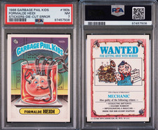 1986 Garbage Pail Kids Sticker 160b Formalde Heidi Die-Cut Error PSA 7 picture