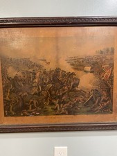 Vintage Battle Five Forks Lithograph Copyright 1886 Civil War Kurz And Allison picture