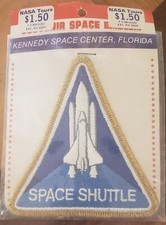 Vintage 1979's NASA Space Shuttle Gold Iron Sew On Patch. Mint in original Pkg picture