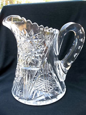 ABP AMERICAN BRILLIANT  PERIOD STYLE CUT GLASS  PITCHER picture