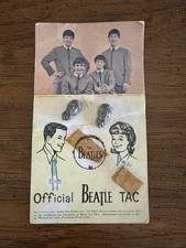Vintage Official Beatle Tie Tac Card with 2 John Tie Tacs picture