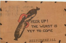 IL Illinois Belvidere Greetings from Type Leather Novelty 1906 Postcard picture