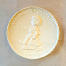 Goebel Hummel Birthplace Keepsake Medallion Token, White Porcelain Relief picture