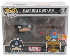 Pop Funko 2 Pack Black Bolt and Lockjaw Vinyls - Glows, PX Previews, Comic Con picture