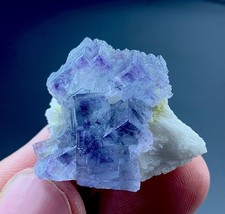 90 Carat Natural Blue Phantom Cubic Fluorite Crystal Specimen From Pakistan picture