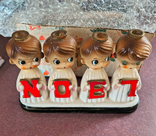 Capri Creations  Noel Ceramic Christmas Candle Holder W Box. READ picture