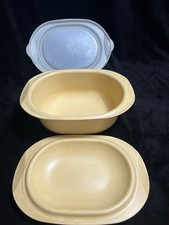 Vintage Tupperware Made in France Casserole Roaster Dish Lid Beige 366 17-2 picture