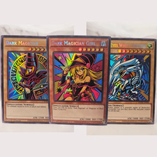 Set: Blue-Eyes White Dragon + Dark Magician + Girl (Warhol Pop Retro Funky Art) picture