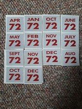 2, 1972 Connecticut License Plates. YOM Expiration Stickers.$12. PER PAIR. picture