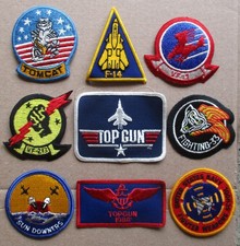 TOP GUN  F-14 TOMCAT Naval Air Station MILITARY PATCH SET of 9 1986 Vintage picture