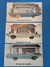 3 1963 Dodge 440, Polara Dealer Business Cards Torrington CT Barber Shop picture