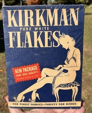 Vintage 1930s Kirkmans Flakes Household Soap Advertising Box Art Deco picture