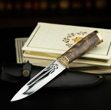 🔱Ukrainian Patriotic Military Handmade Knife Coat of Arms of Ukraine - Trident picture