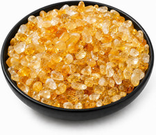 Polished Citrine Crystal Chips 200 Pcs - 10 Oz Tumbled Stone Chips Crushed Sea picture