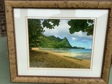  Kauai Framed Signed vintage Photographs of Tunnels Beach + Anini Beach - Hawaii picture