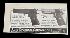 Auto Ordnance Vtg Mini Print Ad 1990s Pistols Firearms Thompson Deluxe Pitbull picture