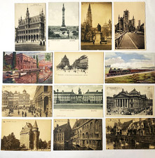 13 Vtg 1900-1953 Belgium Postcard Lot Brussels Bruxelles Scenes State Railway picture