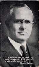 Charles Sawyer Ohio Governor Campaign Postcard Political DeLUXE picture