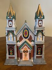 Spectacular Christmas Village Cathedral Church Stained Glass Windows 1998 picture
