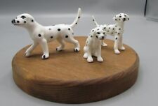 Three Vintage Ceramic Porcelain ?Dalmatian Dog Figures Puppy Japan Bisque Finish picture