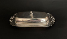 Oneida Covered Butter Server Silverplate with Glass Insert 3 Piece Vintage picture