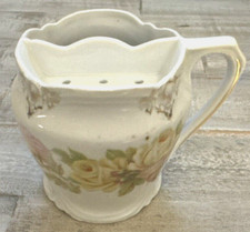 1900s Bavaria Antique Shaving Mug Roses Floral Decoration 3 3/4