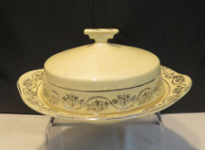 RARE Vintage Laughlin?/Knowles? Covered Butter Dish GARLAND Treatment - NICE picture