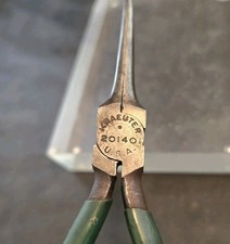 Vintage KRAEUTER USA 20140 Extra Long Needle Nose Pliers Green Handle picture