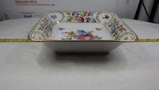 Very Rare Square Antique Dresden Schumann Bavaria Circa 1920 Gold Trim Bowl picture